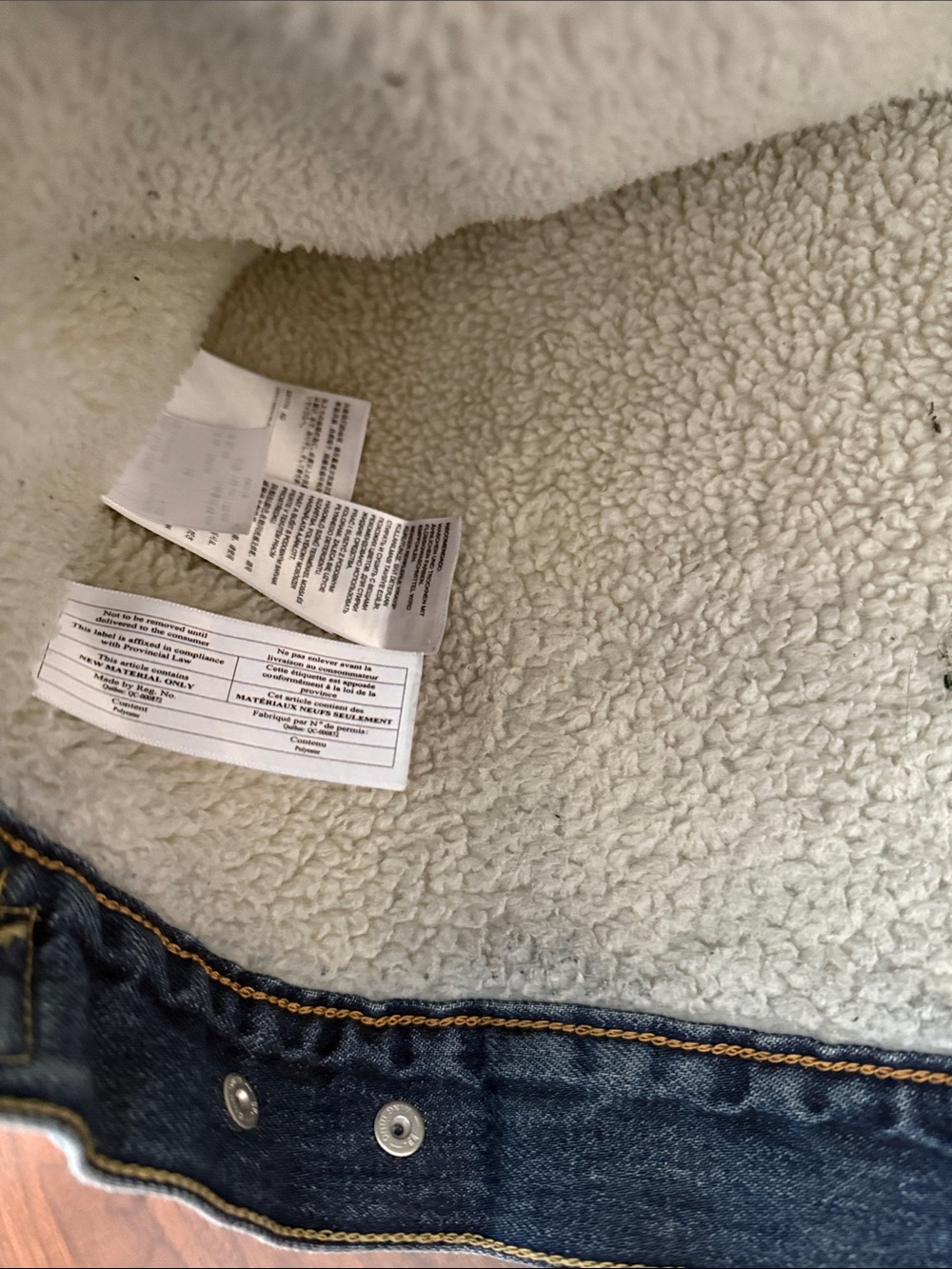 Levis - Men's Blue Sherpa-Lined Denim Jacket medium - Picture 5 of 6